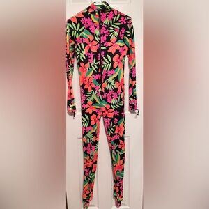 Dive Goddess bright tropical one piece for warm water diving or snorkeling